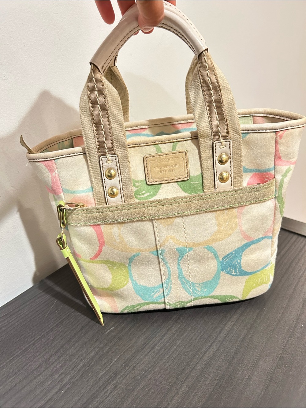 Coach Hampton Signature Scribble Mini Tote Bag GUC